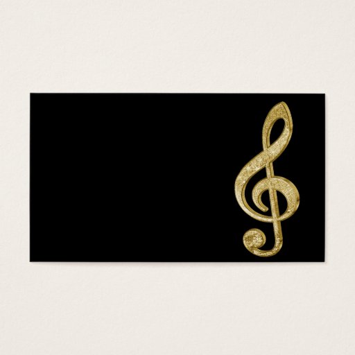 Customizable Awesome shining gold bar effects treble clef music business card templates