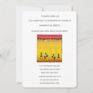 Awesome Silhouette Dancers Birthday Invitation