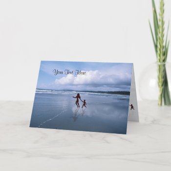 Awesome Silhouette Of Mother & Son At The Beach Card by 4westies at Zazzle
