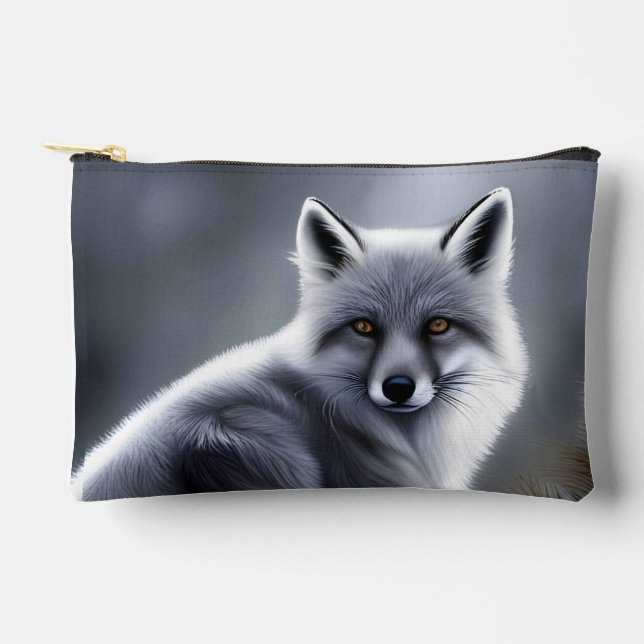 Awesome Silver Fox  Accessory Pouch (Front)