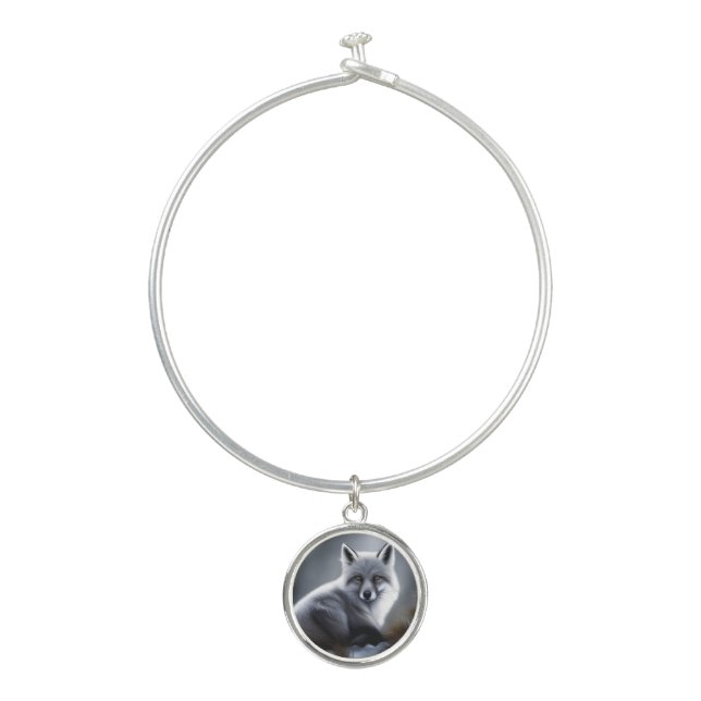 Awesome Silver Fox  Bangle Bracelet (Front)
