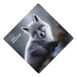 Awesome Silver Fox Graduation Cap Topper
