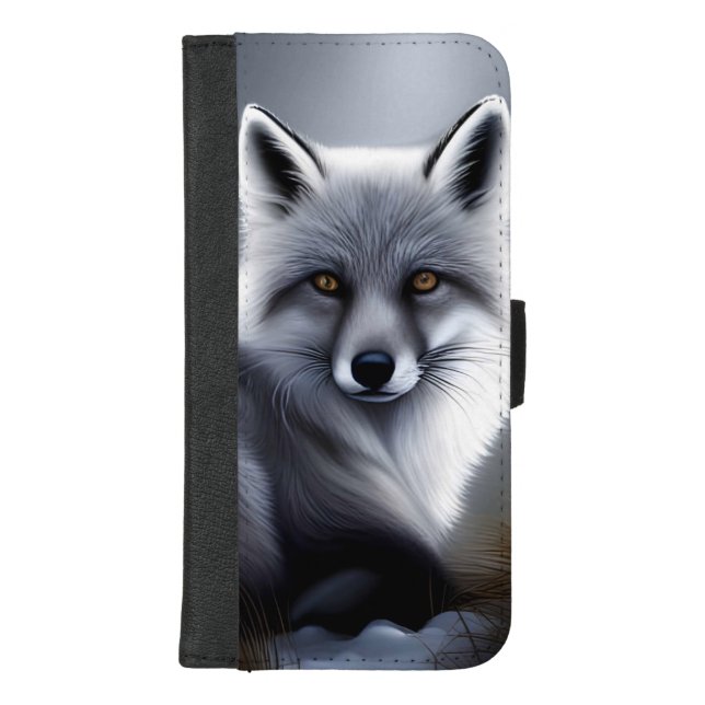 Awesome Silver Fox  iPhone Wallet Case (Front)
