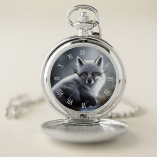 Awesome Silver Fox Pocket Watch