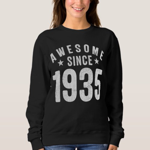 Awesome Since 1935 Grandma Grandpa 88th Birthday Sweatshirt