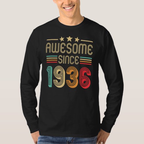 Awesome Since 1936 86th Birthday 86 Years Old Retr T_Shirt
