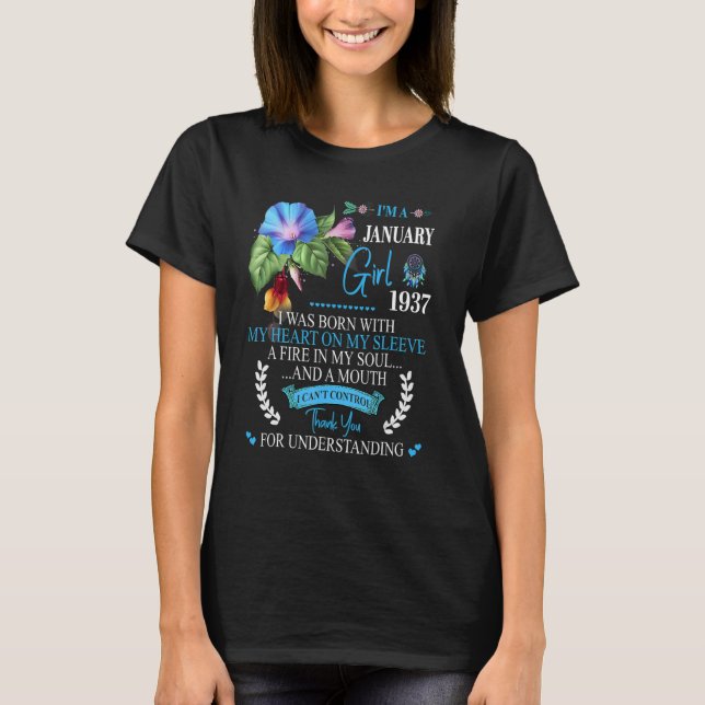 Awesome Since 1937 86th Birthday I'm A January Gir T-Shirt (Front)