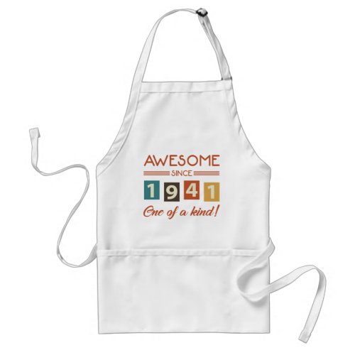 Awesome Since 1941 Retro 80th Birthday Adult Apron