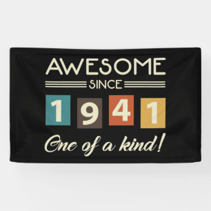 Awesome Since 1941 Retro 80th Birthday Banner