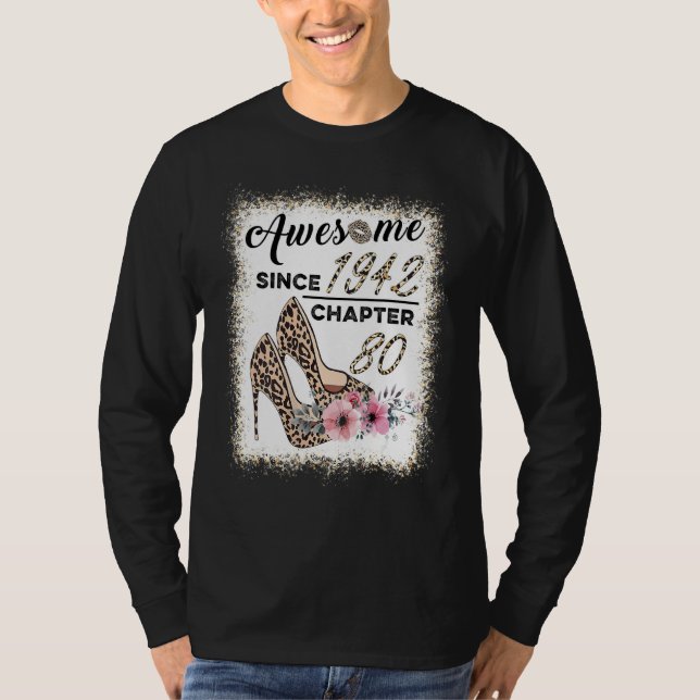 Awesome Since 1942 Chapter 80 Leopard Shoes Lip Wo T-Shirt (Front)