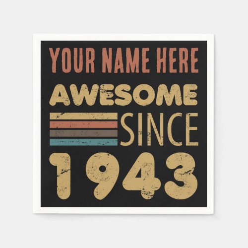 Awesome Since 1943 80th Birthday Napkins