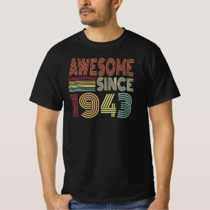 Awesome Since 1943 Retro Born In 1943 Birthday T-Shirt