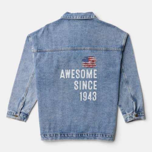awesome since 1944 79th birthday  denim jacket