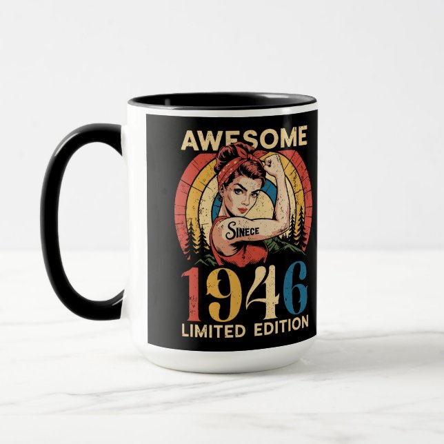 Awesome Since 1946 Retro 80th Women's Birthday   Mug (Left)