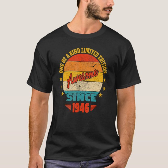 Awesome Since 1946  Vintage 76th Birthday T-Shirt (Front)