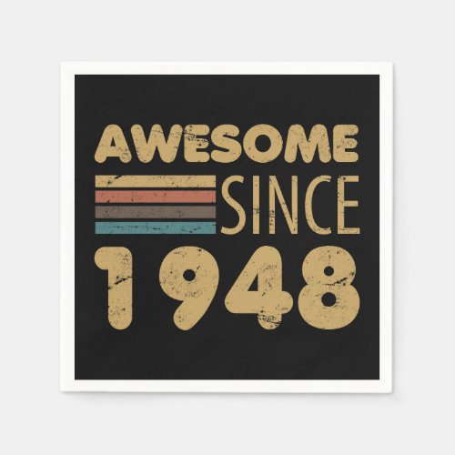 Awesome Since 1948 75th Birthday Napkins