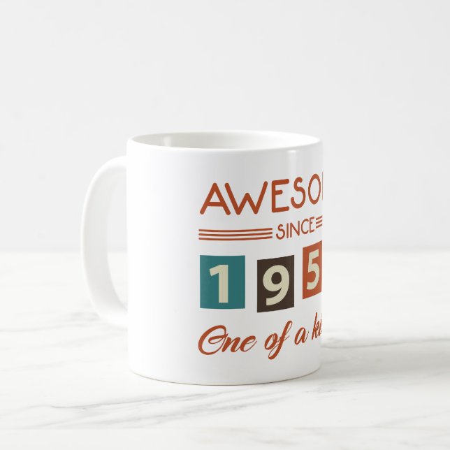 Awesome Since 1951 Retro 70th Birthday Coffee Mug (Front Left)
