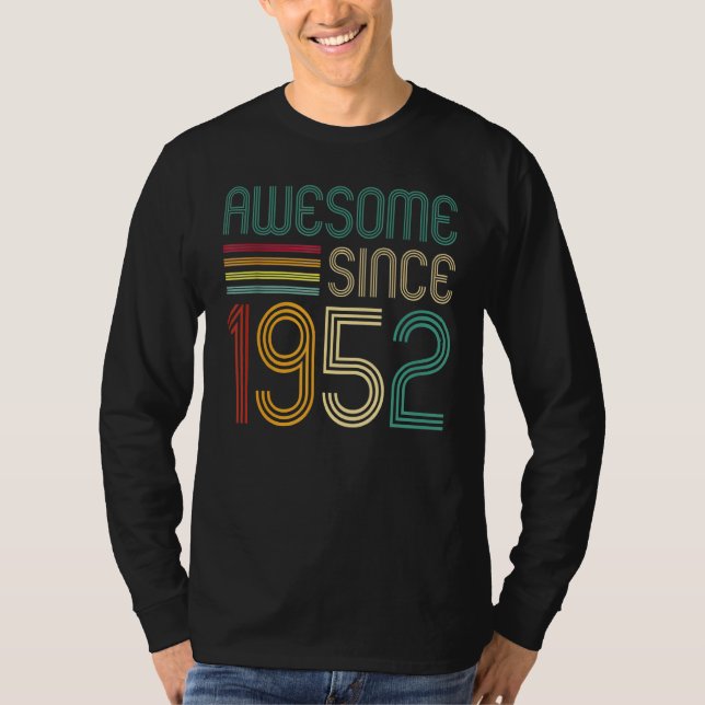 Awesome Since 1952 70th Birthday Retro T-Shirt (Front)