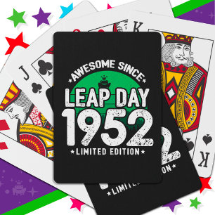 Awesome Since 1952 Leap Year Day Feb 29 Birthday Poker Cards
