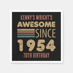 Awesome Since 1954 70th Birthday Napkins