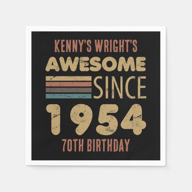 Awesome Since 1954 70th Birthday Napkins (Front)