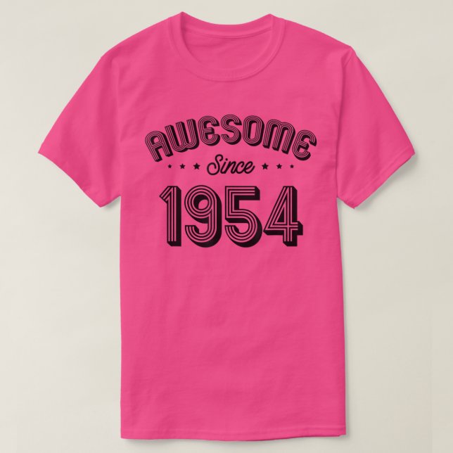 Awesome Since 1954 Birth Month Year Birthday  T-Shirt (Design Front)
