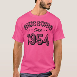Awesome Since 1954 Birth Month Year Birthday  T-Shirt