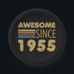 Awesome Since 1955 70th Birthday Paper Plates<br><div class="desc">A simple yet elegant design for anyone celebrating the year they were born on a milestone birthday.</div>