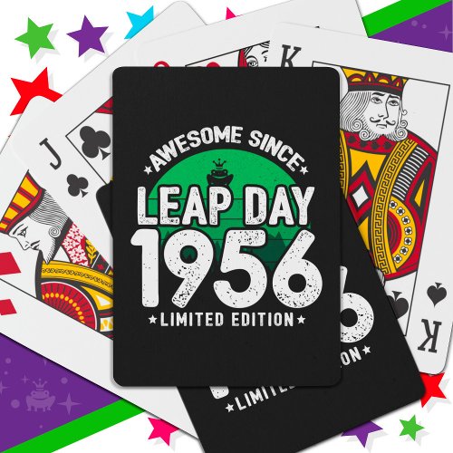 Awesome Since 1956 Leap Year Day Feb 29 Birthday Poker Cards