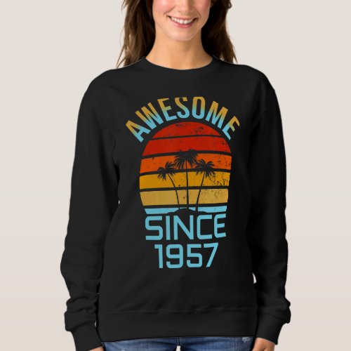 Awesome Since 1957 65th Birthday Vintage Sunset Pa Sweatshirt