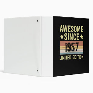 Awesome Since 1957 Retro 65 Years Old Birthday 3 Ring Binder