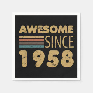 Awesome Since 1958 65th Birthday Napkins