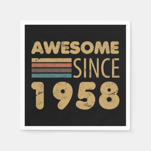 Awesome Since 1958 65th Birthday Napkins