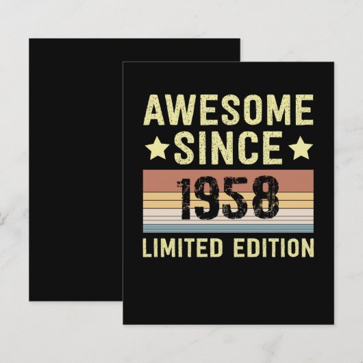 Awesome Since 1958 Retro Funny Birthday Party (Front/Back)