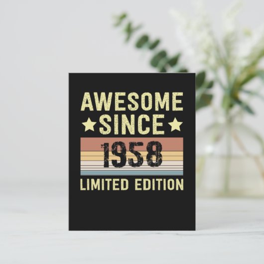 Awesome Since 1958 Retro Funny Birthday Party (Standing Front)