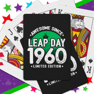 Awesome Since 1960 Leap Year Day Feb 29 Birthday Poker Cards