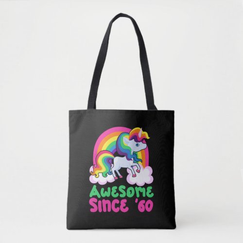 Awesome Since 1960 Unicorn Tote Bag
