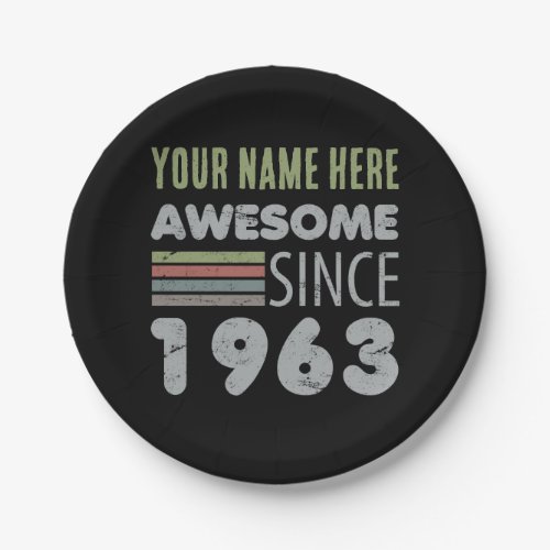 Awesome Since 1963 60th Birthday Paper Plates