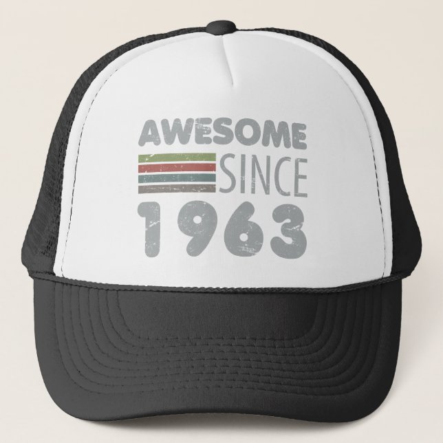 Awesome Since 1963 60th Birthday Trucker Hat (Front)