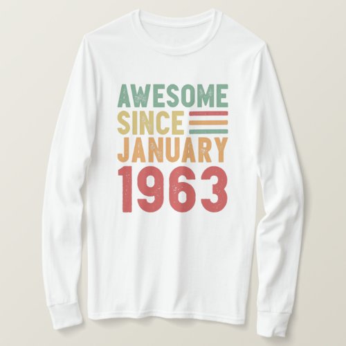 Awesome Since 1963 60th Birthday Vintage Gift T_Shirt