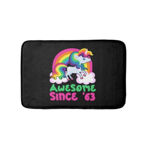 Awesome Since 1963 Unicorn  Bath Mat