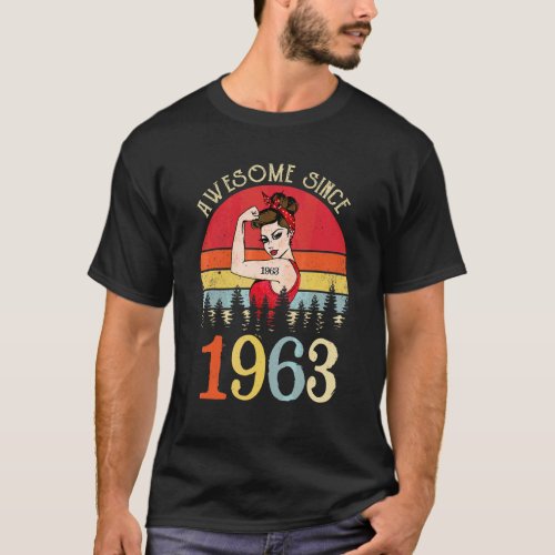 Awesome Since 1963 Vintage 1963 59th Birthday Wome T_Shirt