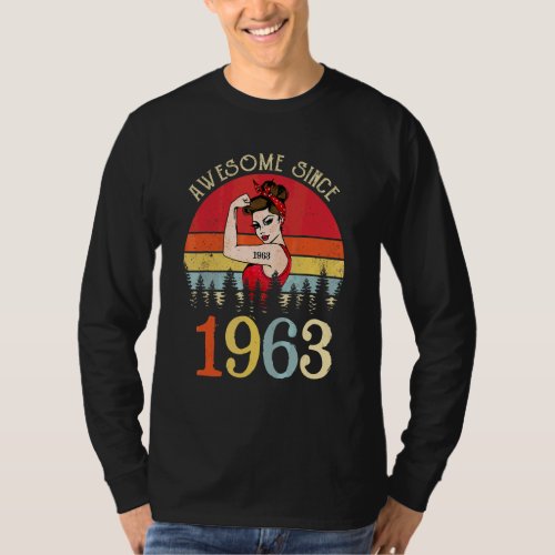 Awesome Since 1963 Vintage 1963 59th Birthday Wome T_Shirt