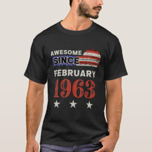 Awesome Since 1963 Vintage USA Flag Classic Februa T-Shirt