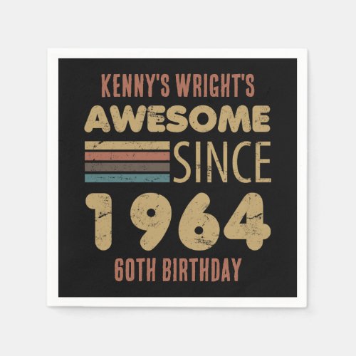 Awesome Since 1964 60th Birthday Napkins