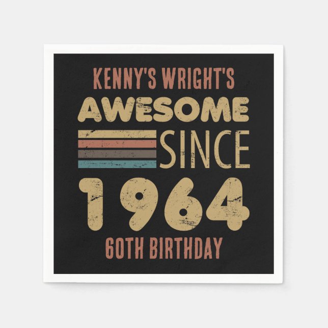 Awesome Since 1964 60th Birthday Napkins (Front)