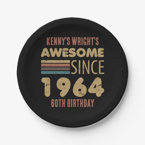Awesome Since 1964 60th Birthday Paper Plates
