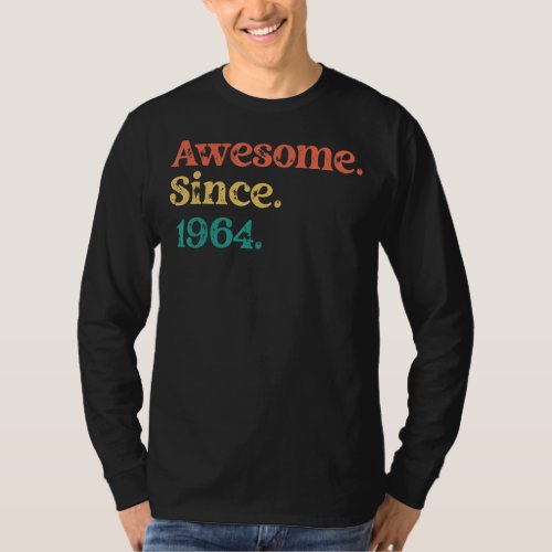 Awesome Since 1964 70s 60s Retro Birthday Party T_Shirt