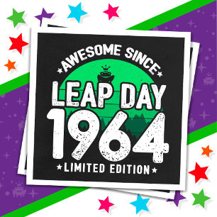 Awesome Since 1964 Leap Year Day Feb 29 Birthday Napkins