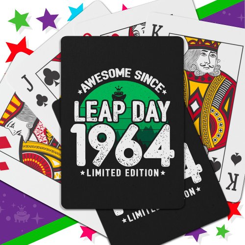 Awesome Since 1964 Leap Year Day Feb 29 Birthday Playing Cards